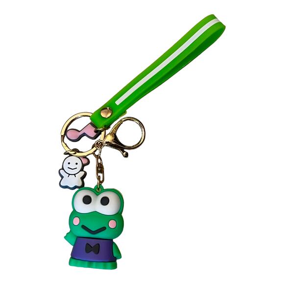 Hello Kitty Keroppi Frog Bag Charm Wristband Key Chain Clip Music Note Teru New - Picture 7 of 7